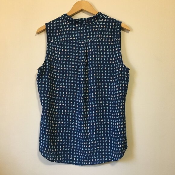 Tiny Blue Fruit Sleeveless Blouse - Picture 2 of 12